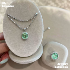 Synthetic YAG Mint Dew Jewelry - 925 Silver Lab-Created Spring Summer Minimalist Collection