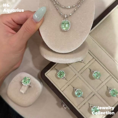 Synthetic YAG Mint Dew Jewelry - 925 Silver Lab-Created Spring Summer Minimalist Collection