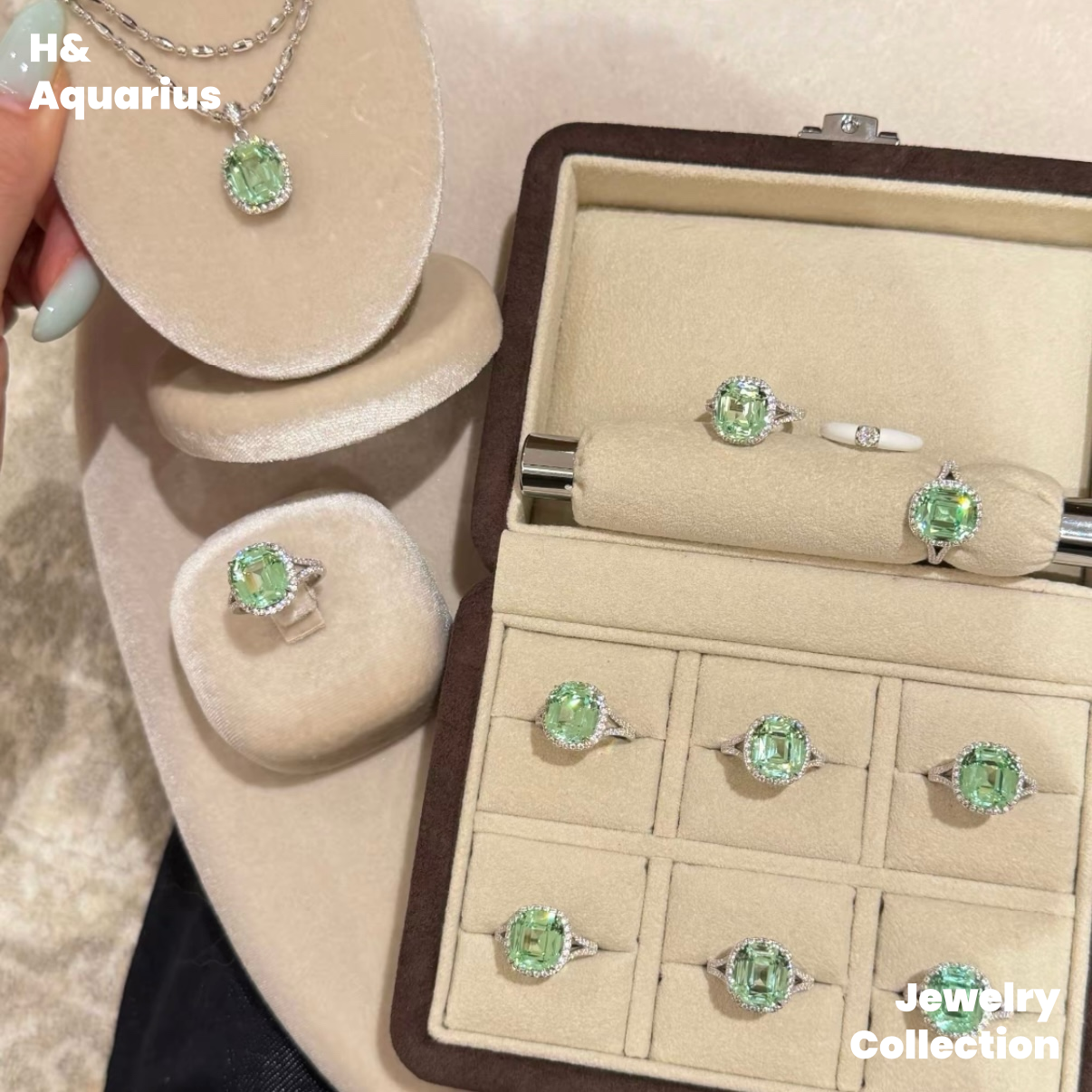 Synthetic YAG Mint Dew Jewelry - 925 Silver Lab-Created Spring Summer Minimalist Collection