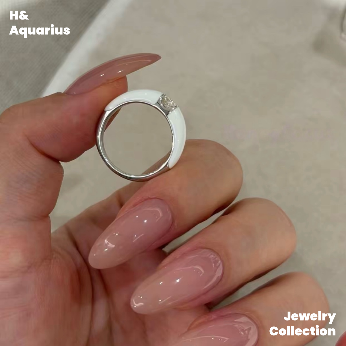 925 Silver Enamel Milky White Star Ring - Minimalist Luxury Statement Ring