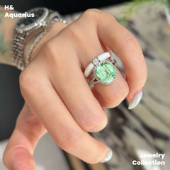 925 Silver Enamel Milky White Star Ring - Minimalist Luxury Statement Ring