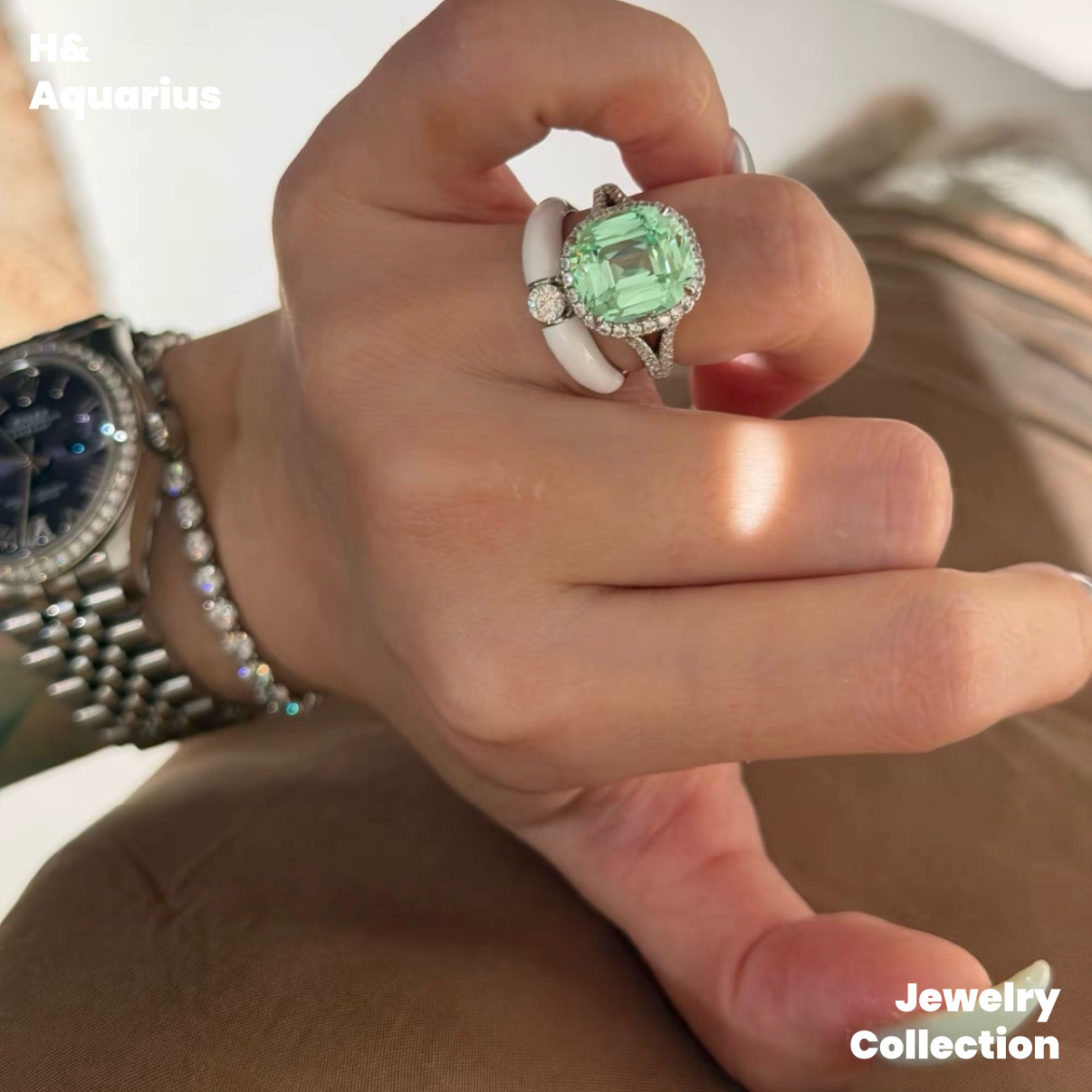 925 Silver Enamel Milky White Star Ring - Minimalist Luxury Statement Ring