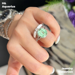 925 Silver Enamel Milky White Star Ring - Minimalist Luxury Statement Ring