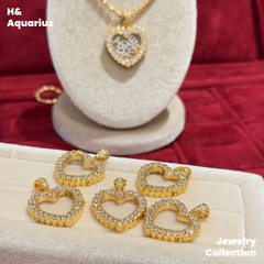 Pendant: 925 Silver & Zirconia "Heart Gallery" Charm - DIY Letter Pendant with Clasp