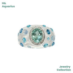 Mint Mojito Ring - Spring Summer Rock Crystal Cool Minimalist Ring