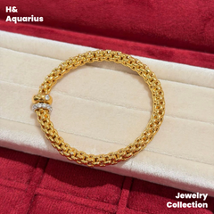 925 Silver & Zirconia Honey Weave Star Clasp Bracelet - Minimalist Luxury Chain for Women