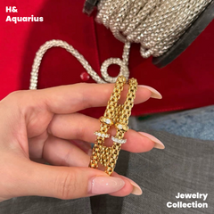 925 Silver & Zirconia Honey Weave Star Clasp Bracelet - Minimalist Luxury Chain for Women