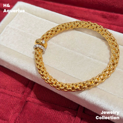 925 Silver & Zirconia Honey Weave Star Clasp Bracelet - Minimalist Luxury Chain for Women
