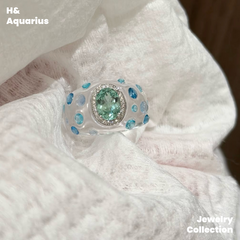 Mint Mojito Ring - Spring Summer Rock Crystal Cool Minimalist Ring