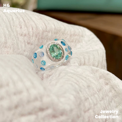 Mint Mojito Ring - Spring Summer Rock Crystal Cool Minimalist Ring