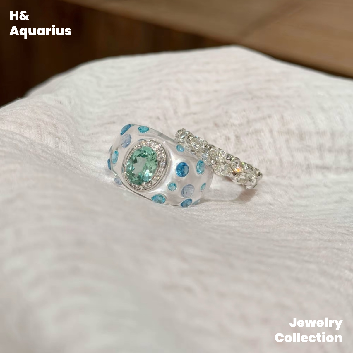 Mint Mojito Ring - Spring Summer Rock Crystal Cool Minimalist Ring