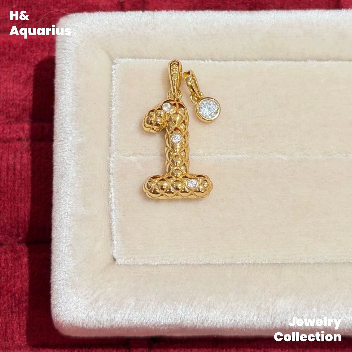 Pendant: 925 Silver & Zirconia "Love Number" Charm - Original Minimalist Pendant with Clasp
