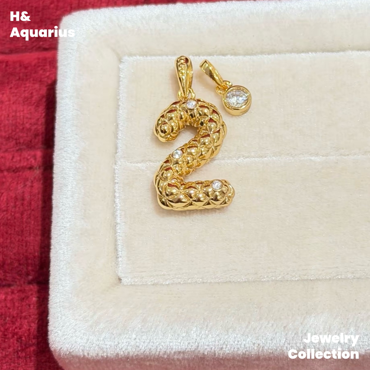 Pendant: 925 Silver & Zirconia "Love Number" Charm - Original Minimalist Pendant with Clasp