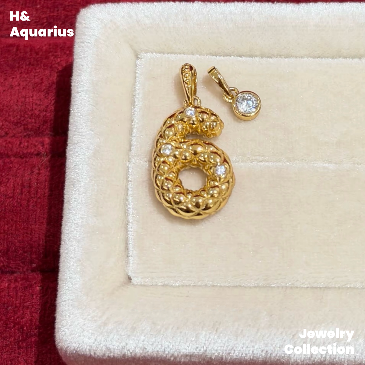 Pendant: 925 Silver & Zirconia "Love Number" Charm - Original Minimalist Pendant with Clasp