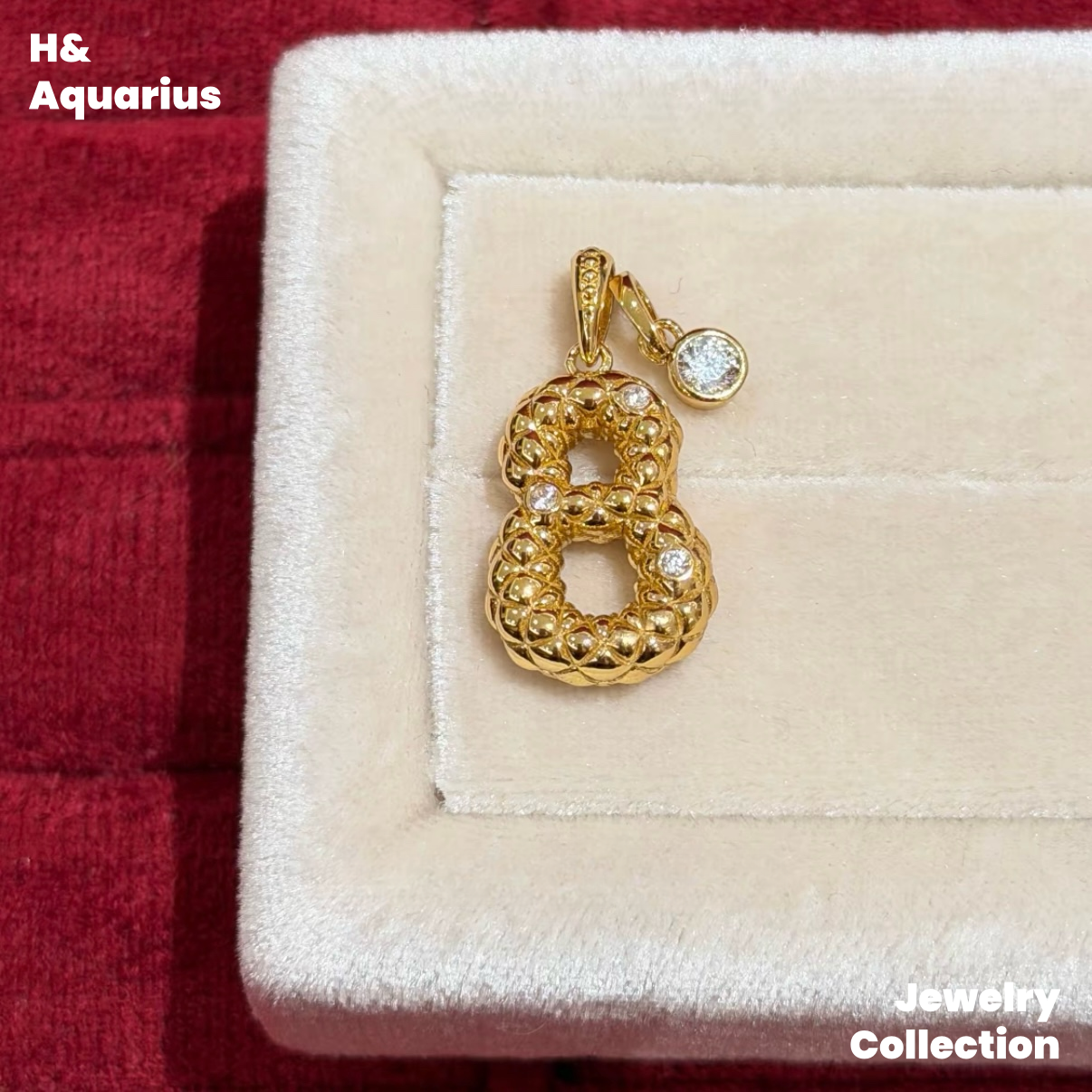 Pendant: 925 Silver & Zirconia "Love Number" Charm - Original Minimalist Pendant with Clasp