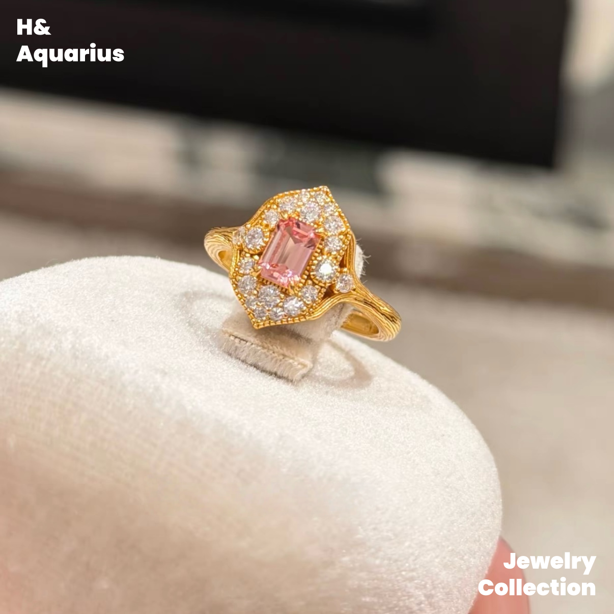 925 Silver & Zirconia Honey Gold Eave Ring - Minimalist Sweet Princess Style Stackable Ring