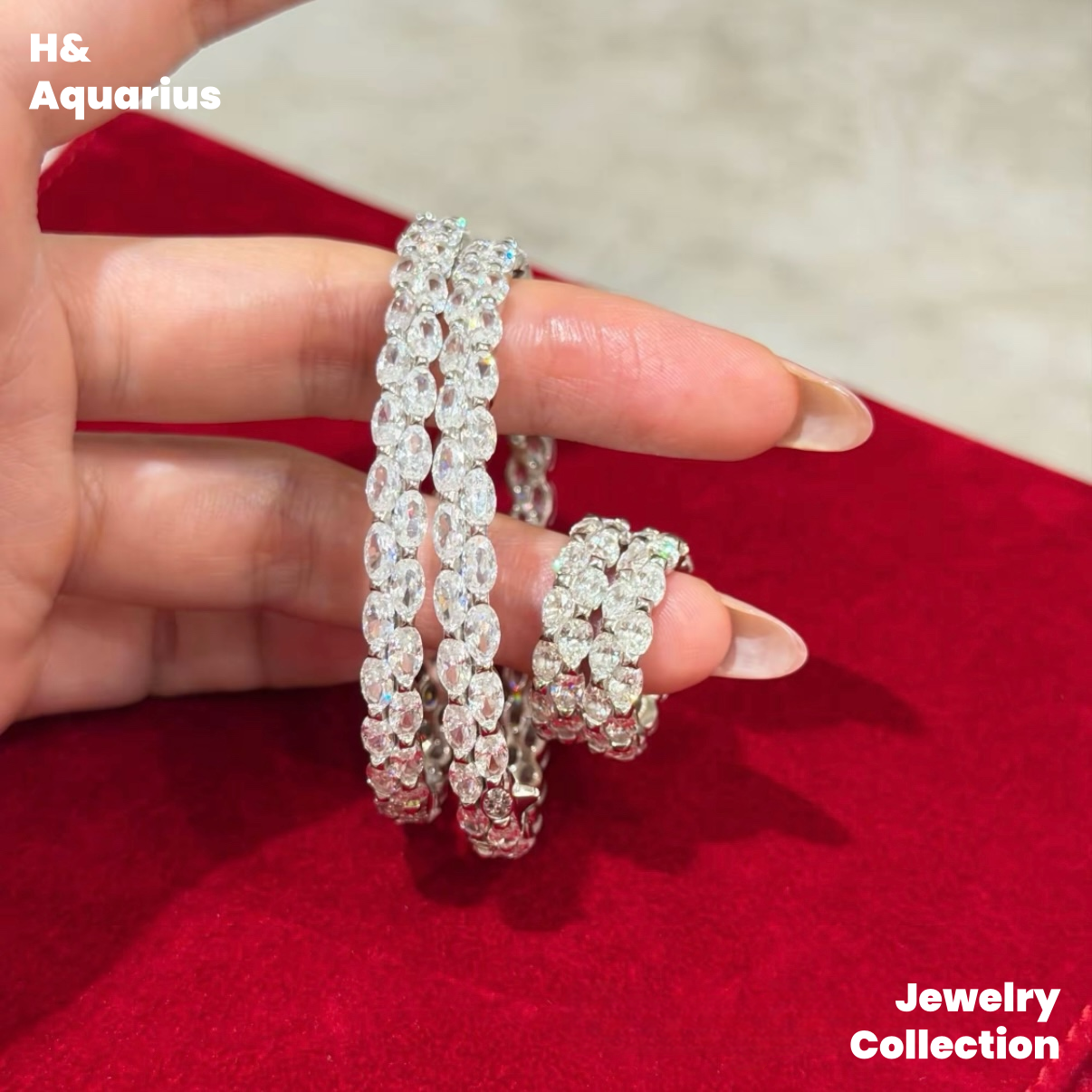 925 Silver & Zirconia Wave Star Bangle - Minimalist Luxury Full Pavé Bracelet