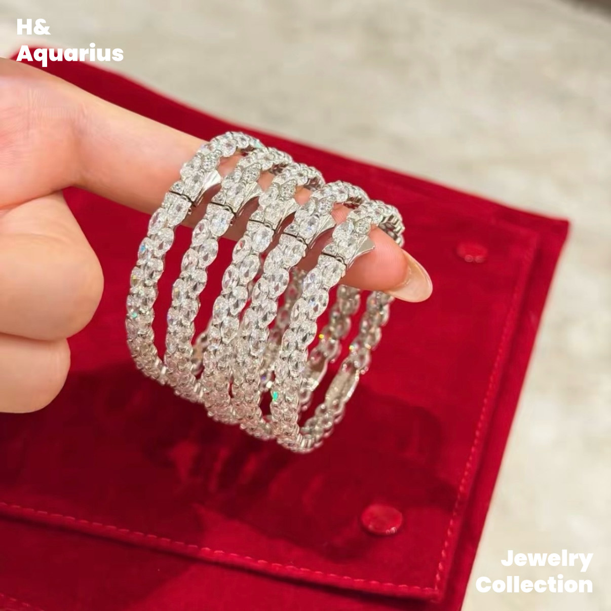 925 Silver & Zirconia Wave Star Bangle - Minimalist Luxury Full Pavé Bracelet