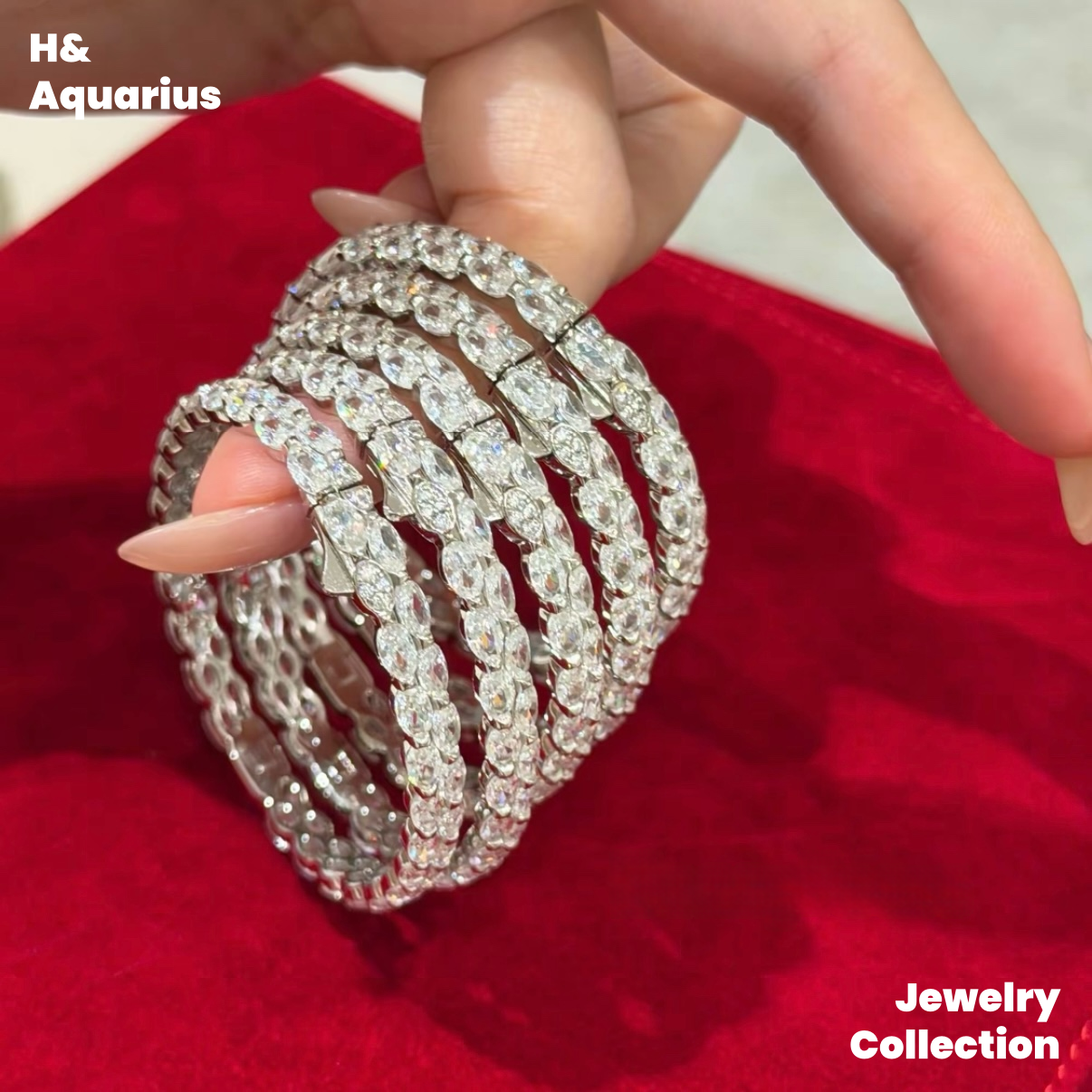 925 Silver & Zirconia Wave Star Bangle - Minimalist Luxury Full Pavé Bracelet