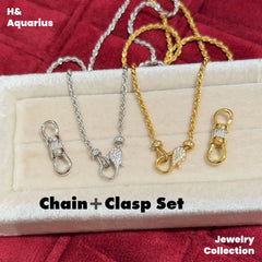 Chain: 925 Silver & Zirconia Soft Twisted Rope Chain - Versatile Luxury Base Chain with Clasp