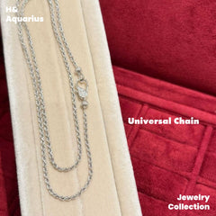 Chain: 925 Silver & Zirconia Soft Twisted Rope Chain - Versatile Luxury Base Chain with Clasp
