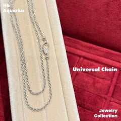 Chain: 925 Silver & Zirconia Soft Twisted Rope Chain - Versatile Luxury Base Chain with Clasp
