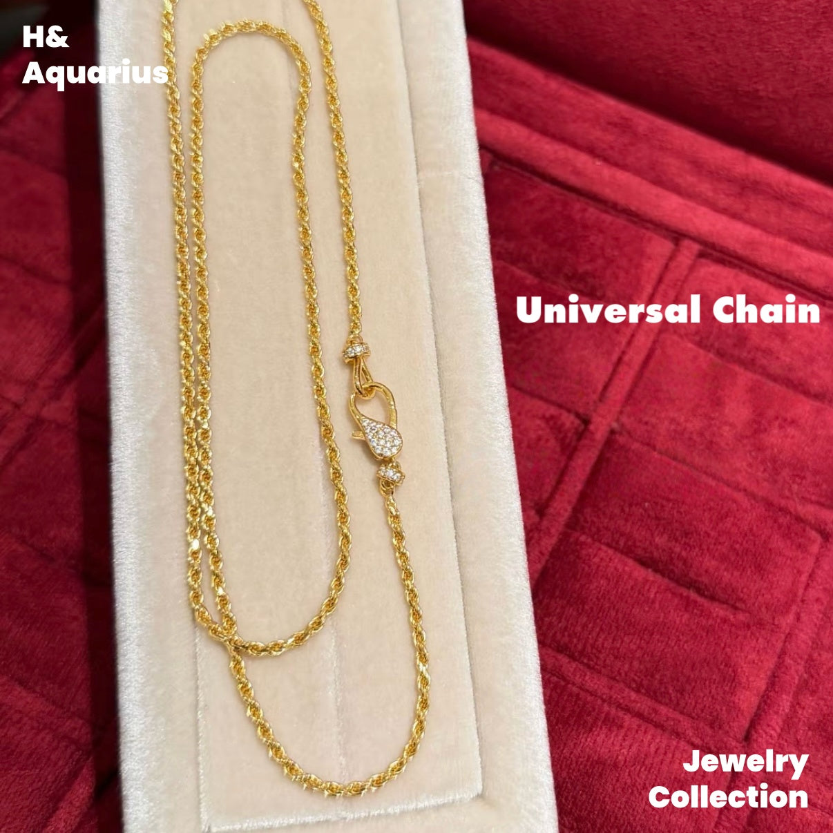 Chain: 925 Silver & Zirconia Soft Twisted Rope Chain - Versatile Luxury Base Chain with Clasp