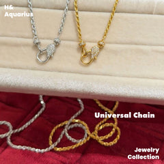 Chain: 925 Silver & Zirconia Soft Twisted Rope Chain - Versatile Luxury Base Chain with Clasp