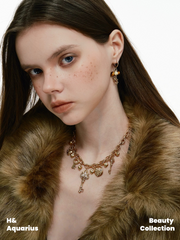 SUMIYAKI Love Lock Cylinder Series Vintage Gold Key Pendant Necklace Girl