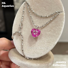 Pendant: 925 Silver & Zirconia Berry Sweetheart Charm - Handmade Luxury Pendant with Clasp