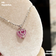 Pendant: 925 Silver & Zirconia Berry Sweetheart Charm - Handmade Luxury Pendant with Clasp