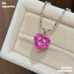 Pendant: 925 Silver & Zirconia Berry Sweetheart Charm - Handmade Luxury Pendant with Clasp