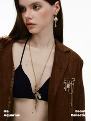 SUMIYAKI Love Lock Cylinder Series Vintage Key Pendant Necklace is detachable
