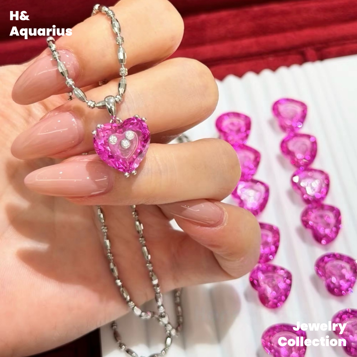 Pendant: 925 Silver & Zirconia Berry Sweetheart Charm - Handmade Luxury Pendant with Clasp