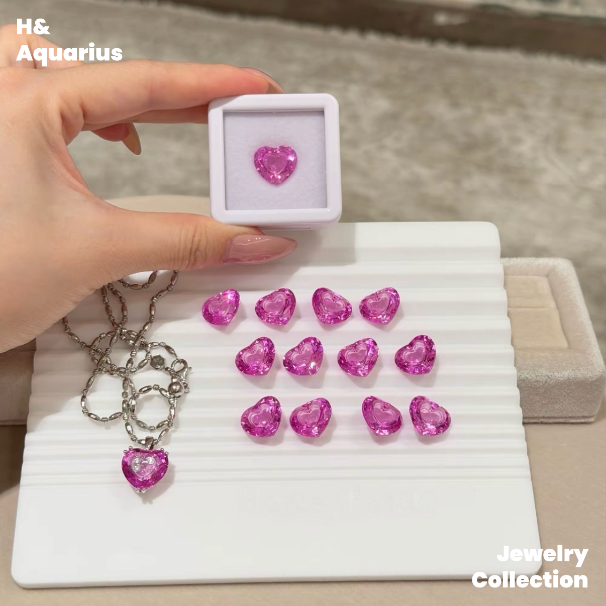 Pendant: 925 Silver & Zirconia Berry Sweetheart Charm - Handmade Luxury Pendant with Clasp