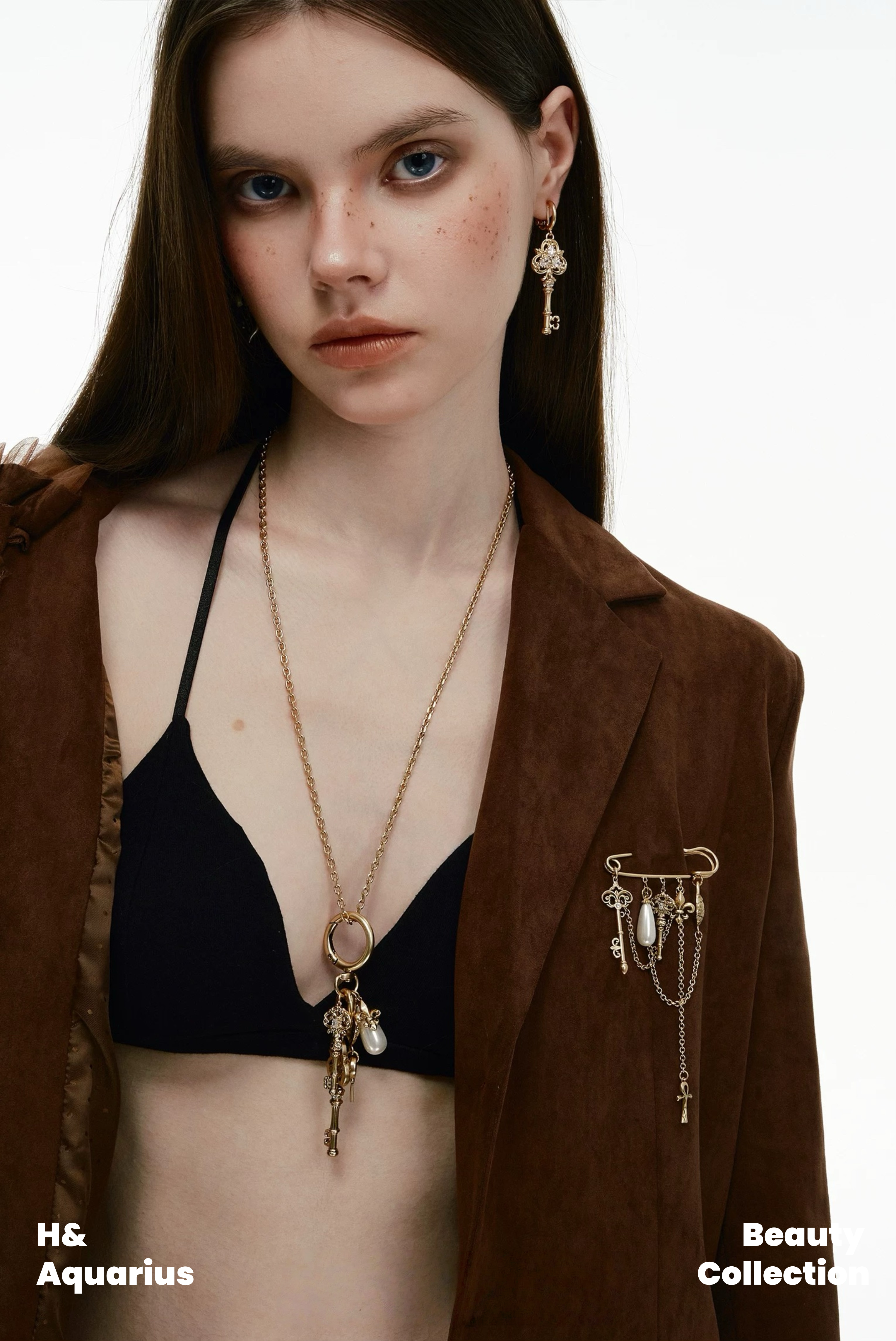 SUMIYAKI Love Lock Cylinder Series Vintage Key Pendant Necklace is detachable