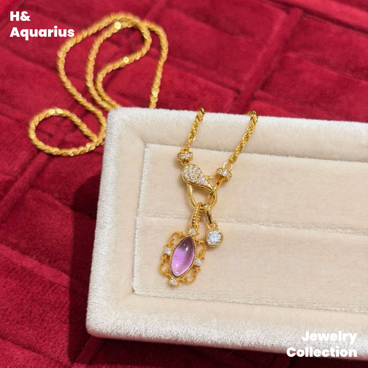 Vintage Marquise Amethyst Pendant - 925 Silver Royal Minimalist Necklace Charm