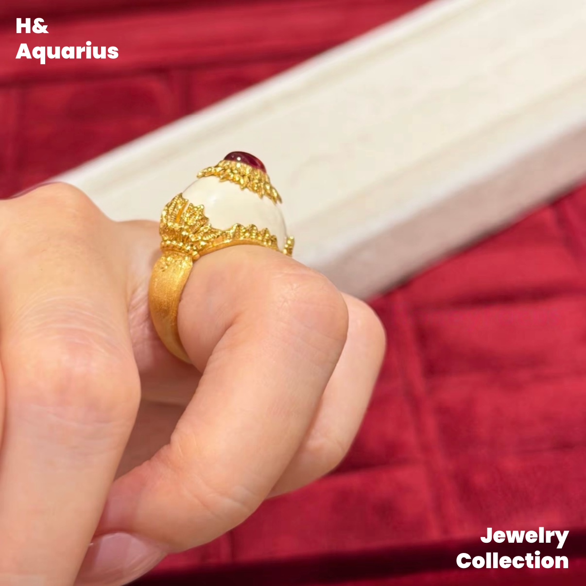 Rose Crown Ring - 925 Silver Mammoth Ivory Vintage Statement Ring
