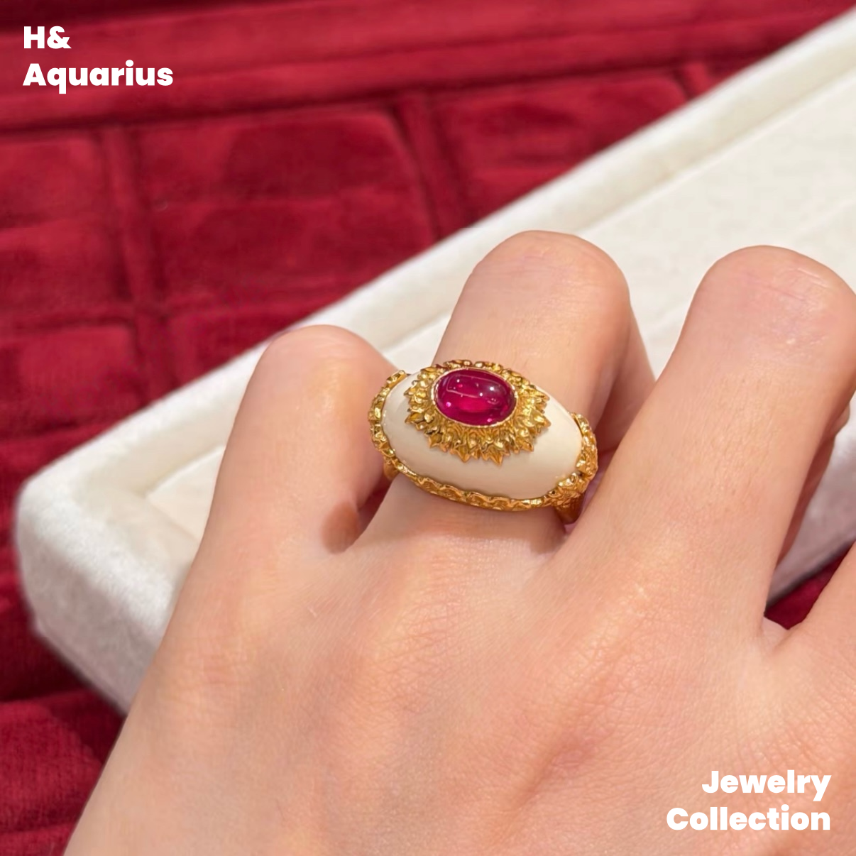 Rose Crown Ring - 925 Silver Mammoth Ivory Vintage Statement Ring