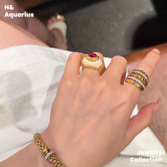 Rose Crown Ring - 925 Silver Mammoth Ivory Vintage Statement Ring
