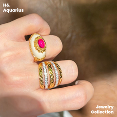 Rose Crown Ring - 925 Silver Mammoth Ivory Vintage Statement Ring