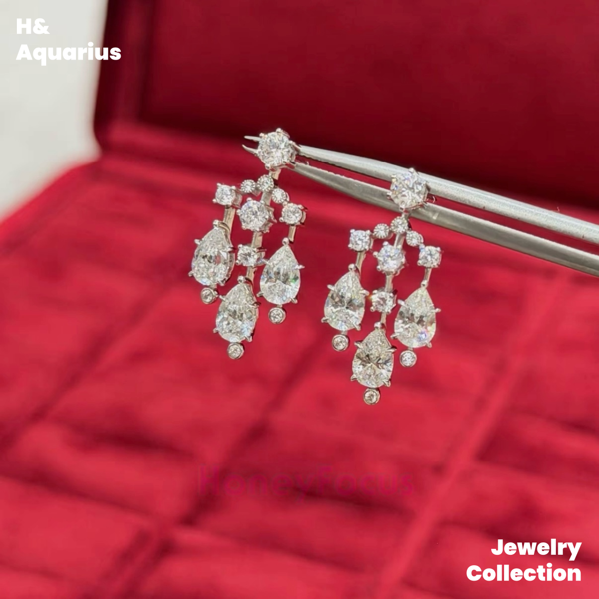 925 Silver & Zirconia Glass Curtain Drop Earrings - Luxury Tassel Dangle Earrings