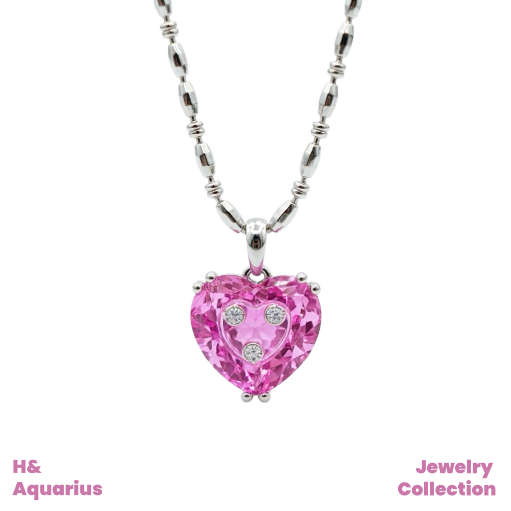 Pendant: 925 Silver & Zirconia Berry Sweetheart Charm - Handmade Luxury Pendant with Clasp