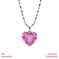Pendant: 925 Silver & Zirconia Berry Sweetheart Charm - Handmade Luxury Pendant with Clasp