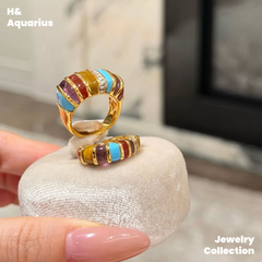 925 Silver & Zirconia Vintage Rainbow Hook Ring - Minimalist Retro Statement Ring