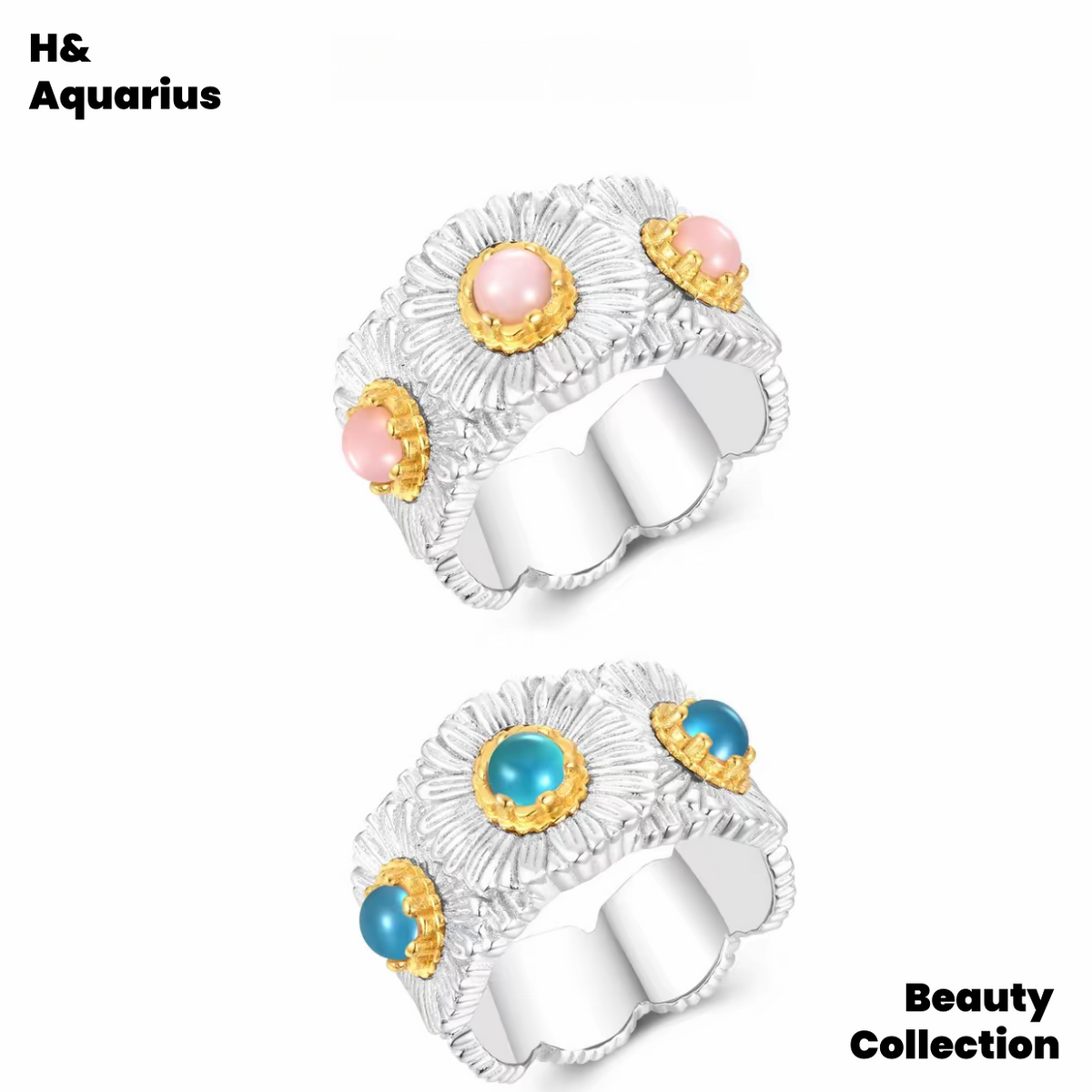 925 Silver & Zirconia Daisy Ring - Silver Handmade Boho Vintage Ring