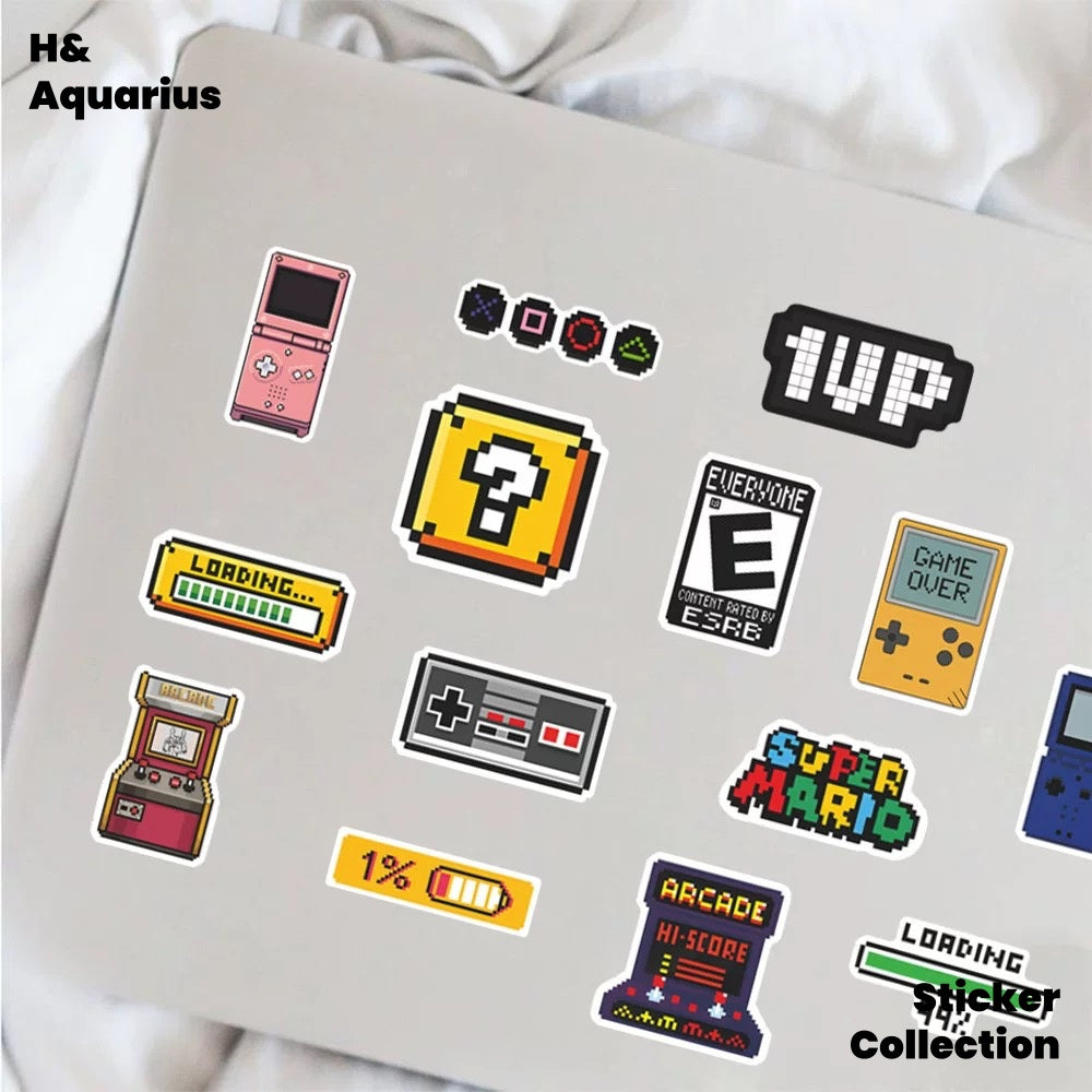 50 pcs Nintendo game switch elements nostalgic stickers luggage creative waterproof phone case travel suitcase stickers