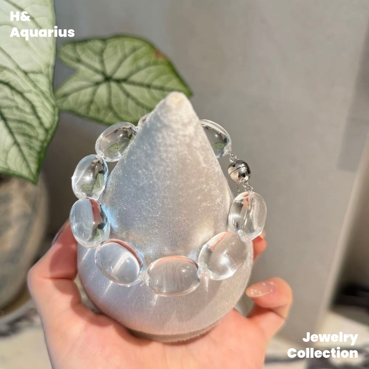 Ice Clear Rock Crystal Bracelet - 925 Silver Natural Minimalist Everyday Bead Chain