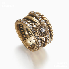 Copper Alloy & Zirconia Multi-Chain Vintage Ring - Birthday Gift New Arrival Statement Ring