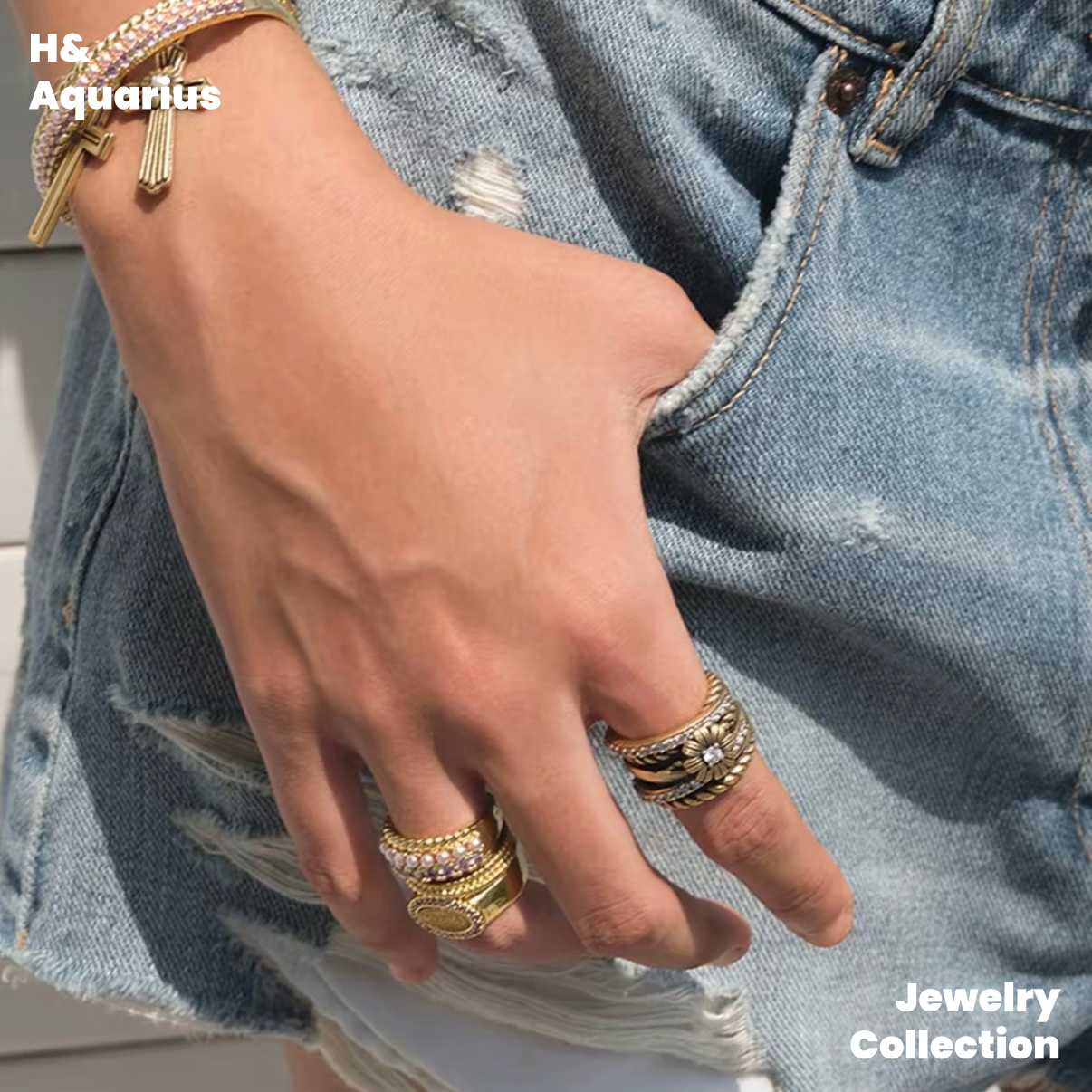 Copper Alloy & Zirconia Multi-Chain Vintage Ring - Birthday Gift New Arrival Statement Ring